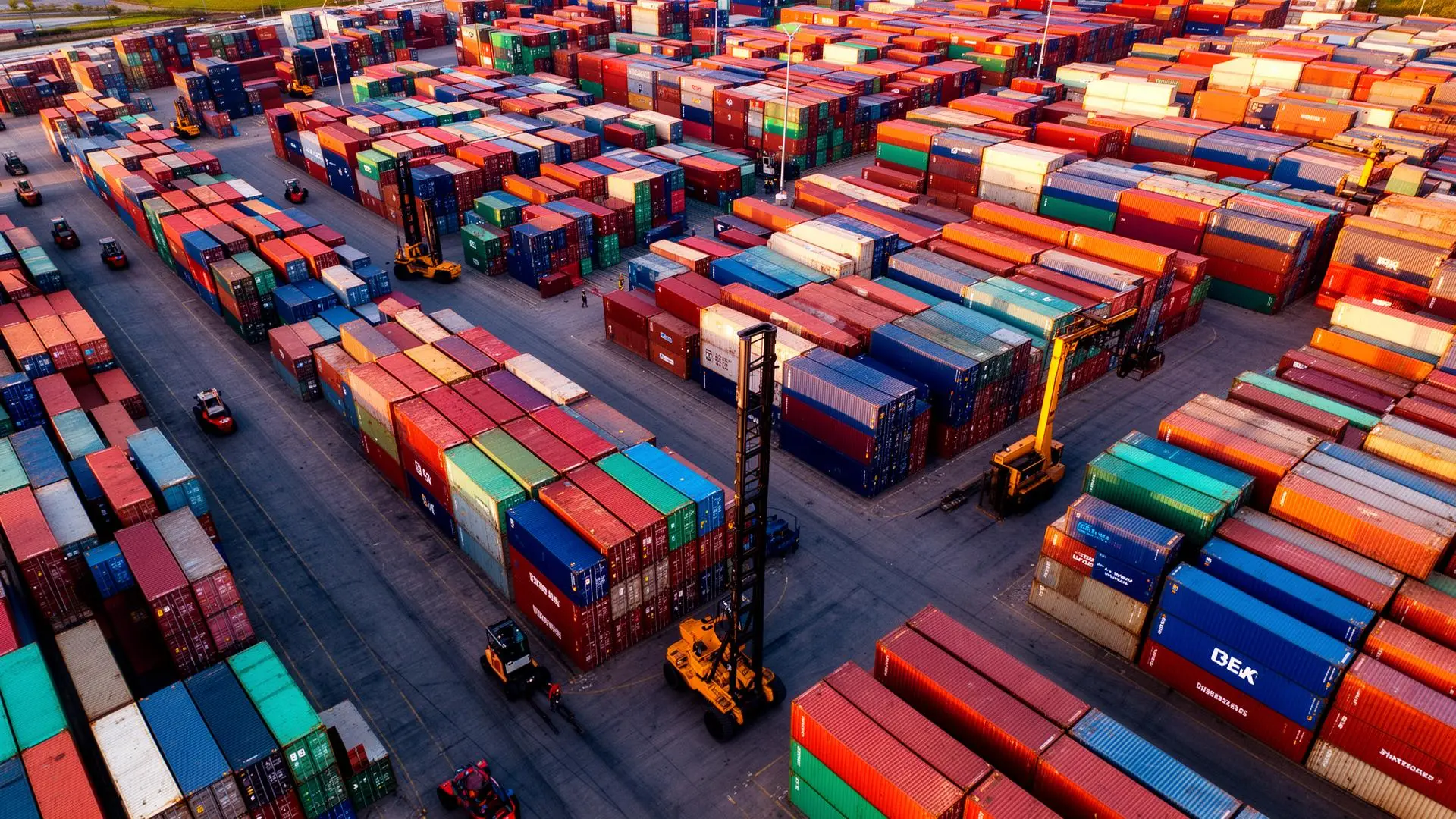 Aerial view of CoreBox USA container depot yard